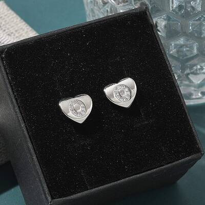Rack Plating Brass Micro Pave Clear Cubic Zirconia Stud Earrings
