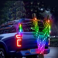 LED Whip Light with Remote Control & APP Control, Outdoor Car LED Lights, 12V RGB Chasing Lighted LED Antenna Whips, Suitabl...