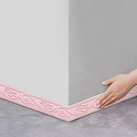 Flower Pattern Floor Decorative Sticker, 1 Count Self Adhesive Flexible Foam Molding Trim, 3D Sticky Wall Lines Wallpaper Bor...