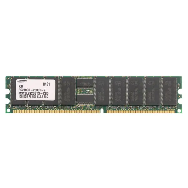 Samsung M312L2920BTS-CB0 | 1GB DDR-266MHz PC-2100 ECC Registered RDIMM CL2.5 1Rx4 2.5V 184-Pin Memory Module