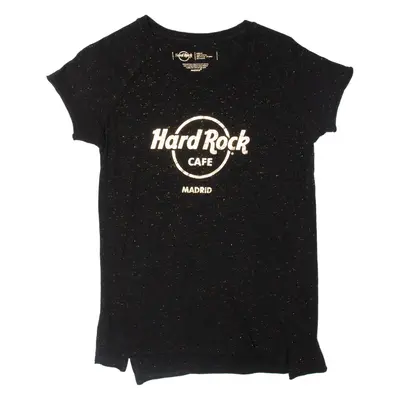 HARD ROCK CAFE Sparkle Madrid Girls T-Shirt Black M