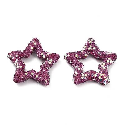 Star Shape Polymer Clay Rhinestone Beads