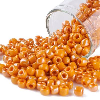6/0 Opaque Colors Lustered Round Glass Seed Beads