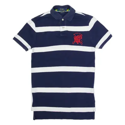 POLO RALPH LAUREN Mens Polo Shirt Blue Striped XS