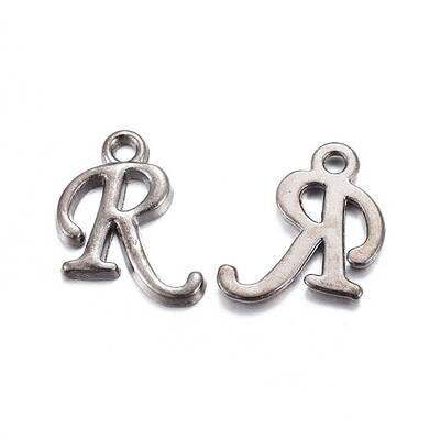 Gunmetal Plated Alloy Letter Pendants
