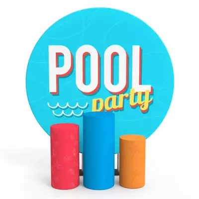 Aperturee Pool Party Blue Simple Round Backdrop Kit For Kids | Party Curtain Backdrop | Party Backdrop Decorations | Custom P...