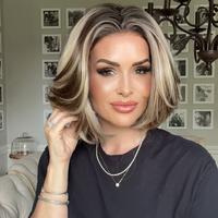 IMstyle GINA Brown Bob Lace Wig Free parting with Blonde highlight  S30-2112