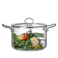 3.5L/5.5L Glass Saucepan with Cover,Stainless Steel Handle Cookware,Clear Glass Pasta Pot, Cooking Pot for Home Kitchen,Handm...