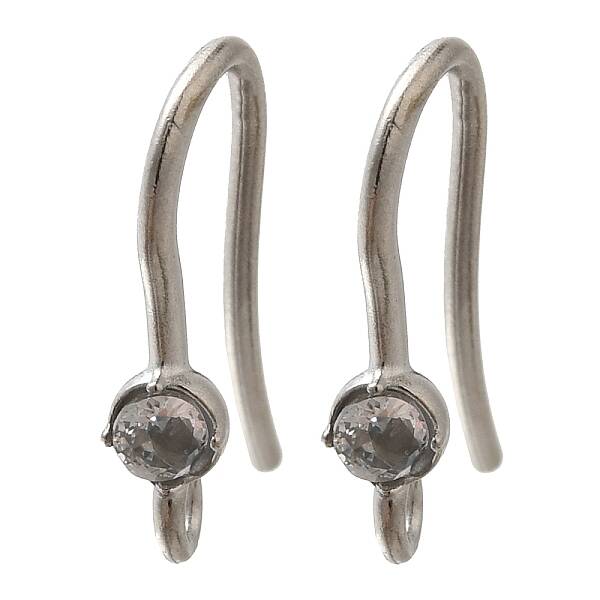304 Stainless Steel Rhinestone Earring Hooks