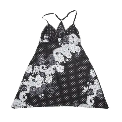 SECRET TREASURES Y2K Night wear Mini Dress Black Spotted Sleeveless Short Womens UK 8