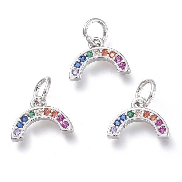 Brass Micro Pave Clear Cubic Zirconia Pendants