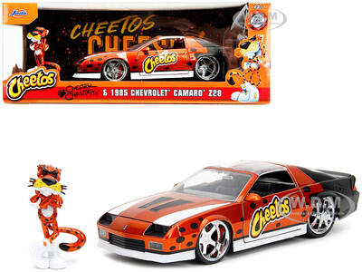 1985 Chevrolet Camaro Z/28 Orange Metallic with Graphics and Chester Cheetah Diecast Figure \
