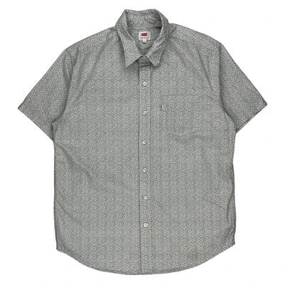 Levis Short Sleeve Shirt - Medium Black & White Cotton
