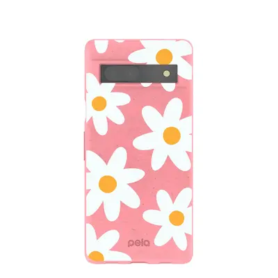 Bubblegum Pink Daisy Google Pixel 7a Case
