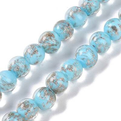 Handmade Gold Sand Lampwork Beads