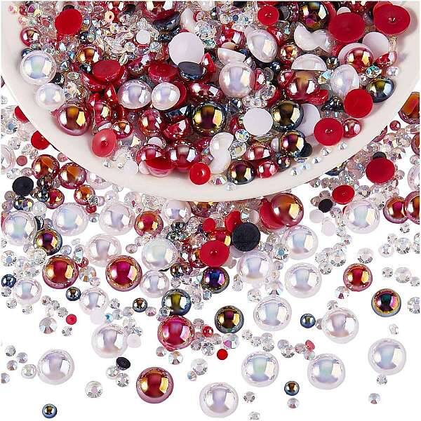 60g Resin patch multi size mixed pearl patch DIY jewelry accessories(2 bags)