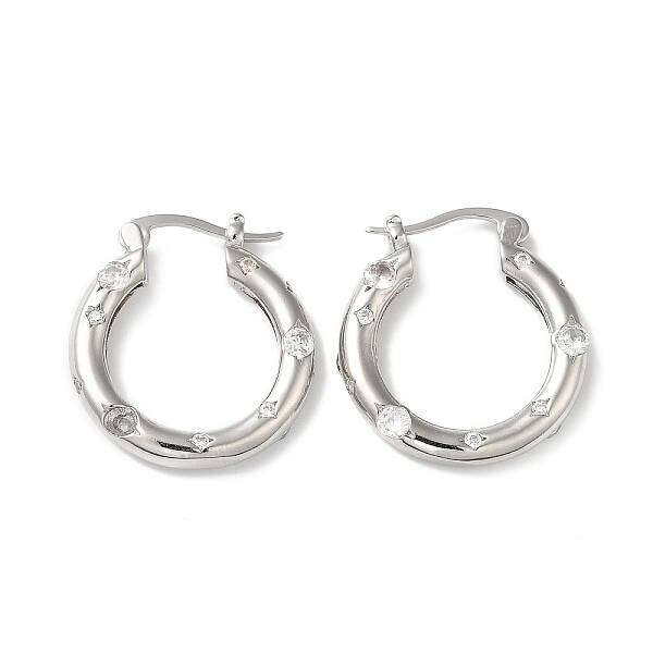 Cubic Zirconia Hoop Earrings