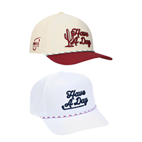 Breezy Golf  WM Phoenix Open Have A Day Rope Adjustable Hat - Have A Day” , – Cream & Maroon and White Combo , The Ultima...