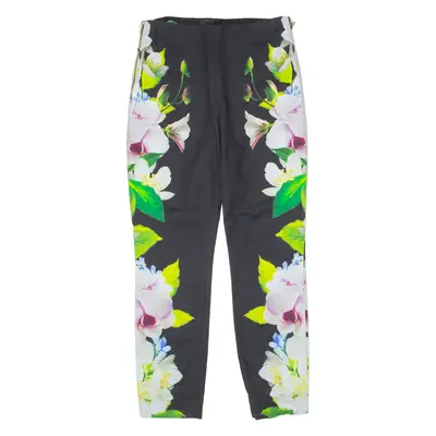 TED BAKER Floral Womens Trousers Black Regular Skinny W26 L25