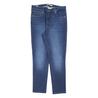 LEVI'S 721 High Rise BIG E Womens Jeans Blue Slim Skinny Stone Wash W32 L27