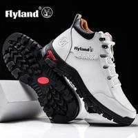 FLYLAND Men's Classical Vintage Genuine Leather Chukka Boots Casual Outdoor Shoe Dress Boots Walking Shoes