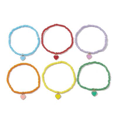 6Pcs Glass Seed Beaded Bracelets