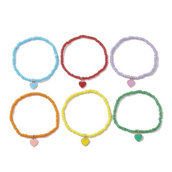 6Pcs Glass Seed Beaded Bracelets