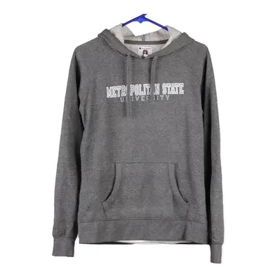 Metropolitan State University Champion College Hoodie - Large Grey Cotton
