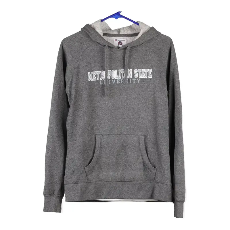 Metropolitan State University Champion College Hoodie - Large Grey Cotton
