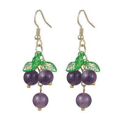 Natural Amethyst Grapes Dangle Earrings