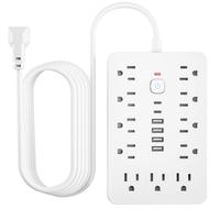 17-in-1 Surge Protected Power Strip, 1 Count Wall Mountable Desktop Charging Station with 4 USB & 2 Type-C Ports, Multisocket...