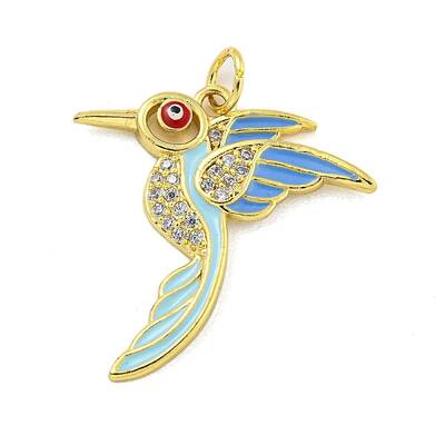 Brass Micro Pave Clear Cubic Zirconia Pendants