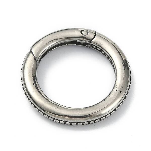 Tibetan Style 316 Surgical Stainless Steel Spring Gate Rings