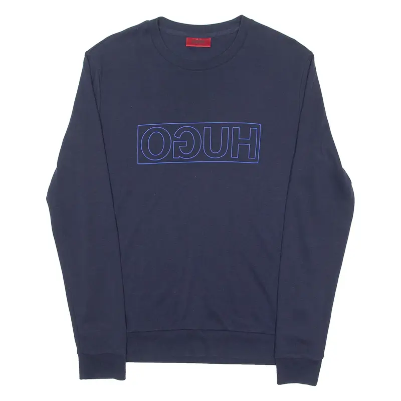 HUGO Mens Sweatshirt Blue Crew Neck S