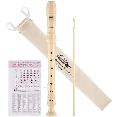 Eastar Soprano Recorder Instrument for Kids Beginner, Baroque Fingering C Key Recorder Instrument 3 Piece with Cleaning Kit, ...