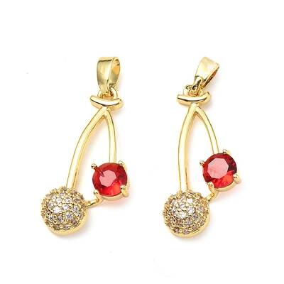 Brass Micro Pave Cubic Zirconia Pendants
