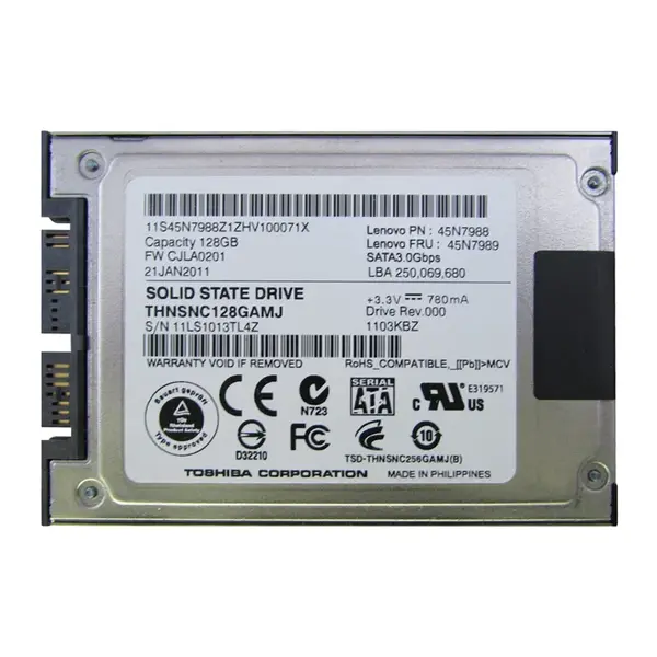 45N7988 Lenovo 128GB Multi-Level Cell SATA 3Gb/s 1.8-Inch Solid State Drive