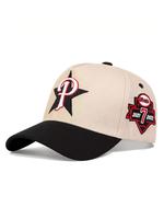 Five-pointed Star & Letter Embroidering Baseball Cap, Embroidered Snapback Cap, Mens Hats, Outdoor Sun Protection Hat, Adjust...