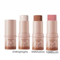 Highlighter & Bronzer & Blush Stick, 3 Counts/set Long Lasting Waterproof Concealer Stick, Multi-color Natural Shade Stick fo...