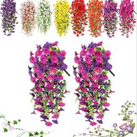 Vivid 6-Color Satin Morning Glory Vine - 2 Bundles Fake Climbing Greenery for Indoor/Outdoor Walls, Party Backdrops & Wedding...