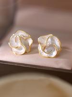 Fashionable Camellia Design Stud Earrings, Fashion Jewelry for Party, Daily Clothing Decor, Trendy All-match & Exquisite Jewe...