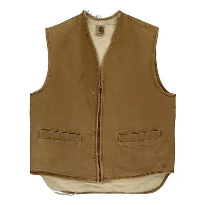 Carhartt Oversized Gilet - Large Brown Cotton | Size: large