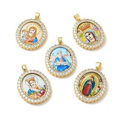Brass Micro Pave Cubic Zirconia Pendants
