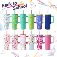 24oz Insulated Double Walled Stainless Steel Tumbler, 1 Count Portable Leak-proof Tumbler with Handle & Straw & Lid, Drinking...
