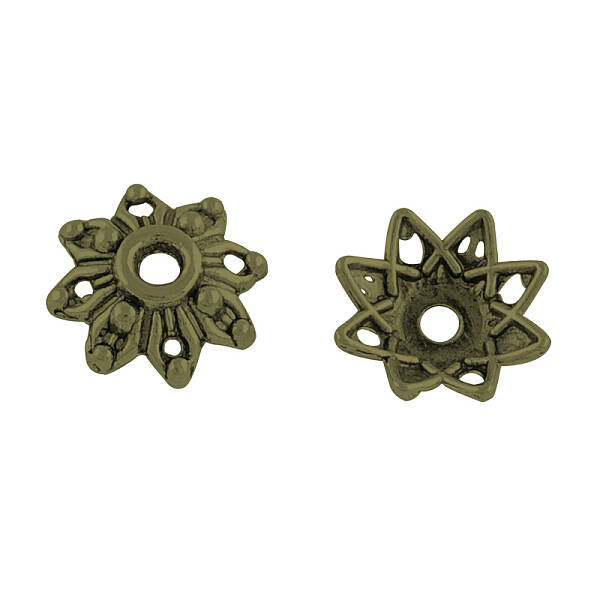 8-Petal Flower Alloy Bead Caps