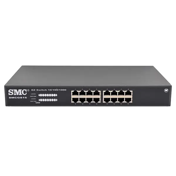 SMCGS16 SMC EZSwitch Series 16 x Ports 10/100/1000Base-T Unmanaged Switch