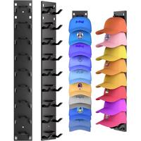 2 Pack Hat Organizer for Baseball Caps, Strong Adhesive Hat Rack for Wall, Multilayer Hat Storage Display Holder, Wall Mounte...