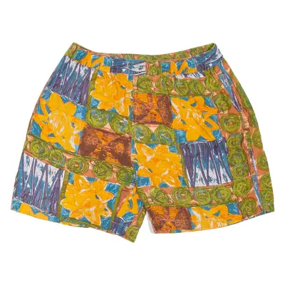 CAP FERRET Mens Casual Shorts Green Crazy Pattern XL W30