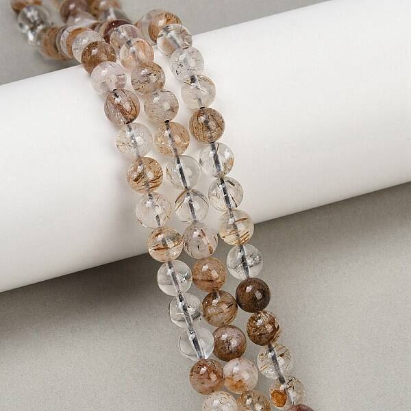 Natural Black Gold Rutilated Quartz Beads Strands