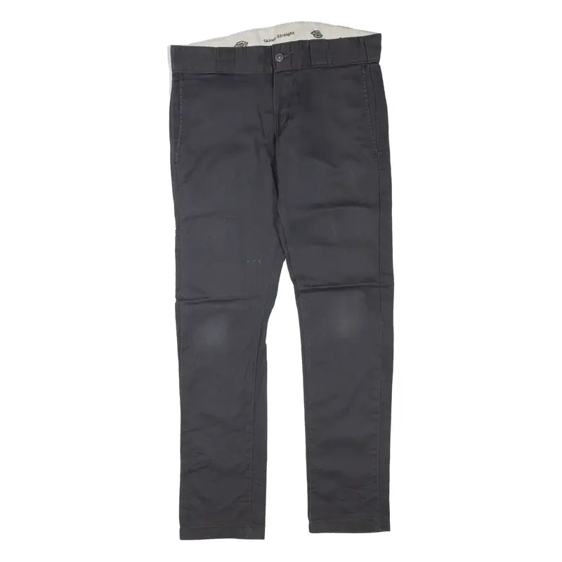 DICKIES Chino Mens Trousers Grey Slim Straight W32 L30